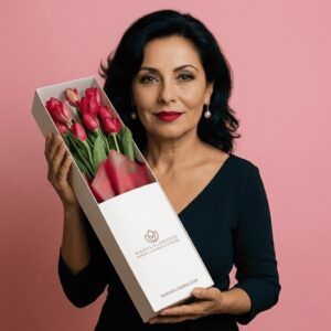 CAJA DE 10 TULIPANES ROJOS