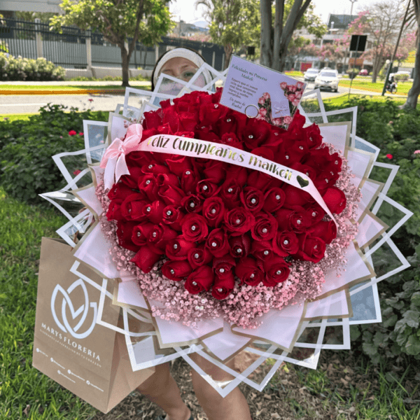 Ramo Buchón 100 Rosas Diamonds