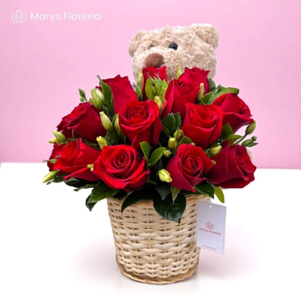 Cesta Teddy Roses - Imagen 2