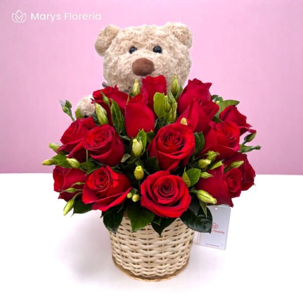 Cesta Teddy Roses
